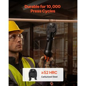 Utensili a pressione serie compatta da 1/2 pollice con ganasce in acciaio temprato 52 HRC per applicazioni HVAC/R ad alta pressione per componenti di sistemi HVAC - Product Image 4