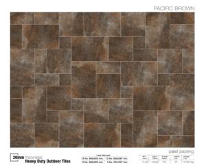 Adoquines de Porcelana Marrón Pacífico de 600x600x20mm, Modernos, para Exteriores, Resistentes, Antideslizantes R11, para Jardín y Terraza - Product Image 5