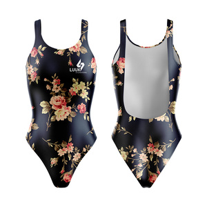 Maillot de bain une pièce pour femme, col rond, grande taille, imprimé sur mesure, OEM/ODM, écologique, respirant, antibactérien, coupe-vent, séchage rapide - Product Image 1