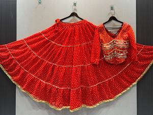 Conjunto de Lehenga Choli con lunares azules para mujer, ropa de boda, estilo tradicional indio pakistaní, largo hasta el suelo, poliéster elástico - Product Image 5