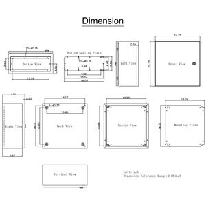 Armadio Elettrico in Acciaio NEMA 4X 16 X 16 X 8 Piedi IP67 Impermeabile e Antipolvere per Uso Esterno/Interno - Product Image 6