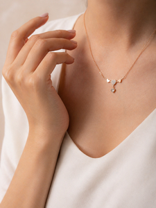 Collar de Diamantes con Corte Corazón Chapado en Oro Rosa, Colgante Romántico para Mujer, Uso Diario, Color G, Joyería de Diamantes Naturales - Product Image 2