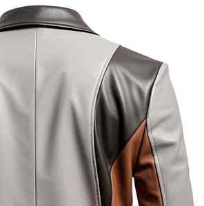 Blazer en cuir véritable de haute qualité, design haut de gamme, saison printemps, boutons solides, coupe-vent, écologique, pour homme - Product Image 4