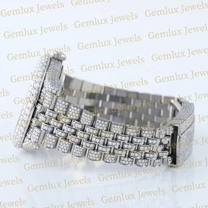 Vente chaude Cadran Arabe Date Automatique Cadran Arc-En-Ciel Glacé D VVS Moissanite Diamant Hip Hop Montre Pour Hommes - Product Image 5