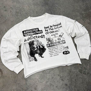 เสื้อยืดโอเวอร์ไซส์ทรงบ็อกซี่ผ้าฝ้ายแท้ 100% สำหรับผู้ชาย รับผลิตแบบ OEM เสื้อยืดแขนยาวสองชั้น พิมพ์ลายสกรีนตามสั่ง - Product Image 2