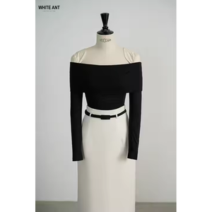 Falda larga acampanada con cinturón para mujer de Vietnam WHITE ANT OEM Moda formal en tela de rayón Spandex - Product Image 3