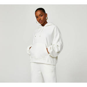 Custom Women White Tracksuit <b>Set</b> Hoodie <b>Jogger</b> Pants <b>Matching</b> Casual Sportswear Two Piece Athletic Outfit - Product Image 2