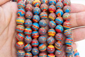 ลูกปัดแคลซิลิก้าหลากสีทรงกลมแบบหลวม ร้อยเป็นเส้นยาว 15.5 นิ้ว 7.5 นิ้ว จำนวนมาก ขายส่ง สำหรับทำเครื่องประดับ - Product Image 3