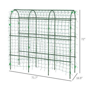 17\" X 72\" X 72\" Outdoor Metal Garden Trellis with Climbing <b>Net</b> <b>for</b> <b>Fencing</b> Trellis & Gates - Product Image 5