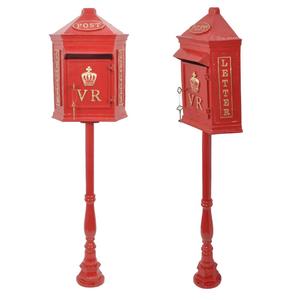 Buzón de metal resistente a la intemperie para jardín, césped o calle, con soporte de pilar, para recibir y enviar correos, decoración para exteriores. - Product Image 6