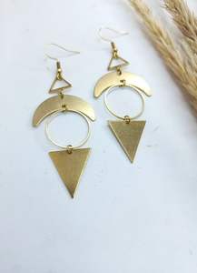 Boucles d'oreilles en laiton pur pour mariage, fiançailles, bijoux indiens traditionnels, plaqué or, finition haut de gamme, cadeau, créateur de mode - Product Image 5