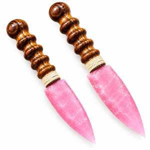 Daga de Cristal Rosa al por Mayor, Cuchillo Decorativo Hecho a Mano, Coleccionable de Fantasía con Mango de Madera, 8/10 Pulgadas - Product Image 1