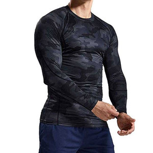 <b>Men</b> Dark Gray Breathable Eco-Friendly Front Logo Quick Dry <b>Compression</b> Rash Guard Sport <b>Shirt</b> Adult Fit - Product Image 3