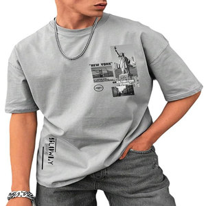 Camiseta 100% de algodón de alta calidad para hombre, camiseta lisa con cuello ajustado del proveedor con logotipo personalizado impreso con Puff Technics - Product Image 1