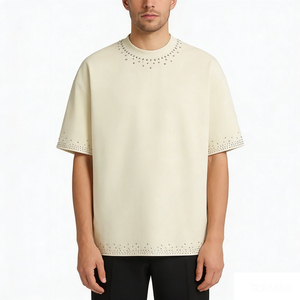 Camiseta Oversize Premium con Pedrería, 100% Algodón, Estilo Moderno, Material de Alta Calidad y Camiseta con Pedrería para Hombre - Product Image 4