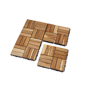 30 PCS <b>Interlocking</b> Deck <b>Tiles</b> Checker Pattern 12\" X 12\" Yellow Acacia Hardwood Outdoor <b>Flooring</b> for Patio Bancony Grooved - Product Image 6