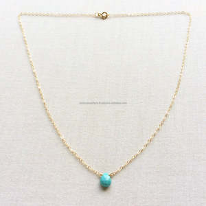 Collar con cuentas de Gema turquesa, Plata de Ley 925 - Product Image 2