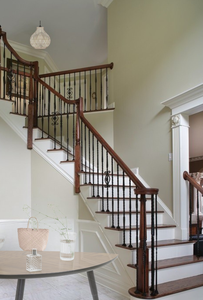 Escalier en bois d'usine vietnamienne 7035, montée rapide à droite, accessoires en spirale pour escaliers intérieurs et extérieurs, mains courantes en bois - Product Image 4