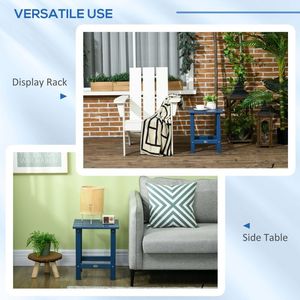 15\" Square HDPE <b>Plastic</b> Patio Side <b>Table</b> for Adirondack Chair Blue Outdoor End <b>Table</b> for Backyard or Lawn - Product Image 3