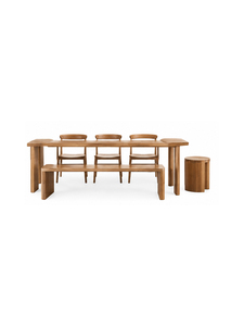 Table à manger rectangulaire moderne en bois avec banc et chaises, design minimaliste, meubles de maison stables pour salle à manger - Product Image 3