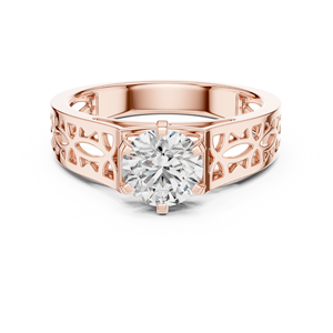 Anillo de compromiso de plata de ley 925 con moissanita de corte redondo al por mayor, fabricante y proveedor OEM ODM de joyería - Product Image 1