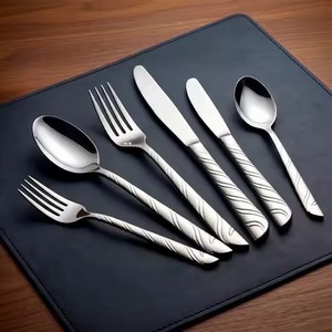 ชุดช้อนส้อมสแตนเลสขายดี มีด ส้อม ช้อน ใช้ซ้ำได้ สำหรับร้านอาหารและครัว - Product Image 6