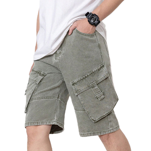 <b>Men's</b> Eco-Friendly Vintage <b>Corduroy</b> <b>Shorts</b>-Bold Ripped Details Cuffed Hem Trendy Modern Everyday Comfort Casual Look - Product Image 5