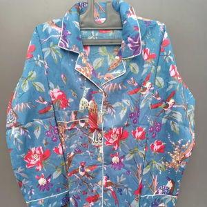 Conjunto de Pijama Coordinado con Estampado Animal para Mujer de Naaz Textile, Camisones Tejidos Casuales de Verano, Suaves y Transpirables de Algodón hasta la Rodilla - Product Image 1