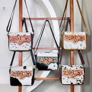 Bolso Bandolera de Cuero Genuino de Vaca con Diseño Floral Grabado a Mano Estilo Western para Mujer 2026 - Product Image 4