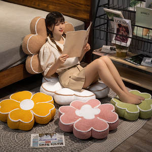 Coussin de siège en peluche unisexe ZGBROTHERS, motif floral, coton PP, doublure en velours Teddy, coussin épais pour la chambre à coucher, le bureau à domicile - Product Image 3