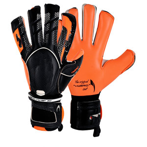 Guantes de Portero de Fútbol Personalizados en Negro y Naranja con Látex Alemán Dambo de 4 mm, Corte Negativo y Serigrafía - Product Image 1