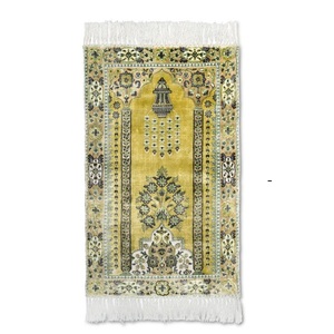 Best Quality Medium Gold Viscose Islamic Namaz Rug Soft Luxury <b>Prayer</b> <b>Mat</b> for Home Office Mosque Use Available for Sale - Product Image 1