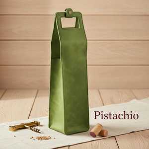 Estuche de viaje para vino de cuero genuino, portátil, para una sola botella, de lujo, con asa, LEB-0073C - Product Image 2