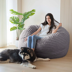 Oval Memory Foam Corduroy <b>BEAN</b> <b>BAG</b> Soft Comfort Living Room Bedroom RELAX CHAIR Modern Vietnam MD19 - Product Image 2