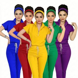 ชุดยูนิฟอร์มแพทย์แบบสครับสีสันสดใส ปรับแต่งได้ แห้งเร็ว มีซิปด้านหน้า สวมใส่สบาย เนื้อผ้านุ่ม ยี่ห้อ Niaahinn ชุดพยาบาลสำหรับร้านเสริมสวย - Product Image 2
