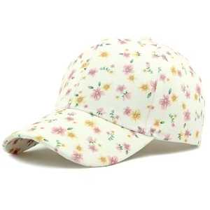 Floral Print Cotton Baseball Cap Unisex Adjustable Breathable Casual <b>Hat</b> Spring Summer Style - Product Image 1