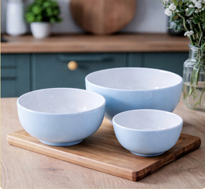 <b>Melamine</b> Soup Dish Blue White Luxury Polished Durable Food Grade Non-Toxic Dishwasher Microwave Safe Restaurant Wedding - Product Image 2