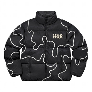 Blouson matelassé unisexe HQR, à capuche, fermeture éclair, respirant, coupe-vent, hiver, style urbain, rembourrage en polyester standard - Product Image 3