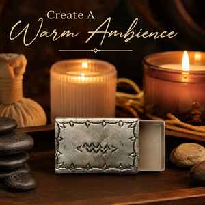 Vintage Silver Metal brass <b>Matchbox</b> Holder Handmade Decorative Match Case Rustic Home Decor Accessory for Candles Fireplace Use - Product Image 2