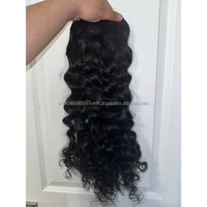 Vente en gros de cheveux vierges Remy cambodgiens indiens non transformés vietnamiens, faisceaux alignés de cuticules, styles de vagues lâches profondes - Product Image 6