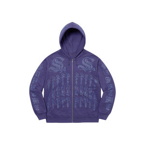 Sudadera con Capucha de Algodón Premium para Hombre, Diseño Personalizado con Bordado y Pedrería, Nueva Llegada, con Cierre, Negra, Talla Grande, para Invierno - Product Image 3