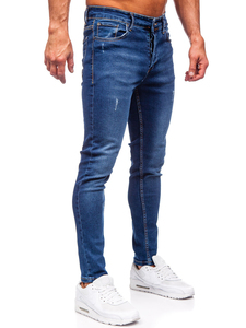 Jeans Ajustados de Mezclilla para Hombre, Cintura Media, Largos, Estilo Casual, Color Azul, Pantalones de Algodón para Primavera - Product Image 4
