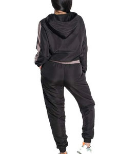 Conjunto de Pantalones Cortos y Chaqueta Cortavientos de Algodón Orgánico Sólido Bordado Casual de Invierno para Hombre, Ligero, Transpirable y de Secado Rápido, de Dos Piezas - Product Image 2