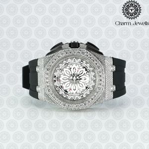 Reloj Charm Jewells de acero inoxidable para hombre, caja de 40 mm, detalles de diamantes, analógico, de lujo, a la moda, movimiento mecánico, fecha automática - Product Image 4