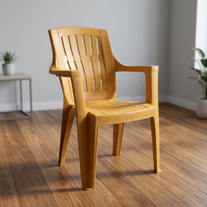 Modern Injection Moulded Plastic <b>Dining</b> Chair Slatted Back <b>Armchair</b> Acrylic Lined Foam Filled Non-Foldable Home Furniture <b>Dining</b> - Product Image 2