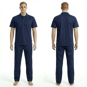 Mens Work Uniform 280 GSM Poly Cotton Twill Navy Yellow Contrast Panel Safety Suit Embroidery Print Custom Logo Workwear <b>Overall</b> - Product Image 4