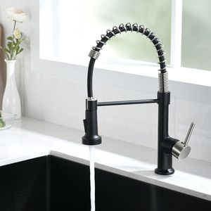 Rubinetto da Cucina Commerciale Monocomando Nero e Nichel con Doccetta Estraibile per Lavello - Product Image 6