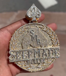 Colgante de Lujo con Nombre Personalizado de Moissanita, Medallón Chapado en Rodio de Plata 925, Collar Hip Hop Iced, Amuleto de Regalo para Hombres y Mujeres - Product Image 2