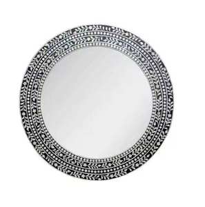 Marco Moderno de Estilo Antiguo con Incrustaciones de Hueso Indio, con Foto y Espejo Incrustados, Diseño Decorativo Elegante - Product Image 3