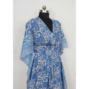 Vestido Kaftán Romántico 100% Algodón para Mujer con Borlas, Cuello en V, Mangas Cortas, Silueta Ajustada, Ligero, Ropa de Playa para Verano - Product Image 5